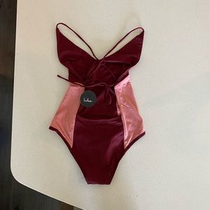 Lulus pink and maroon one piece